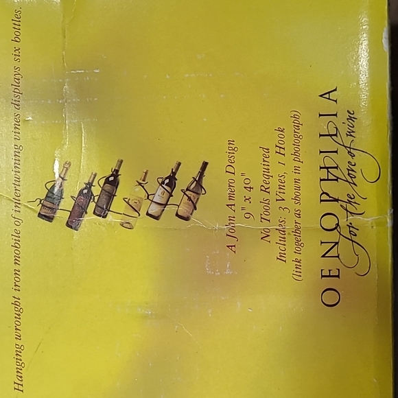 Climbing Tendril Black Metal Hanging Wine Rack NIB - Picture 2 of 5